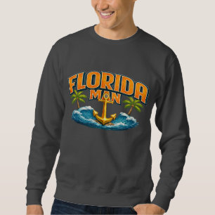 Sudadera Hombre de Florida   Estampa Gráfica Ancla Náutica 
