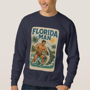 Sudadera Hombre de Florida Lucha de Tiburones   Gráfico Ret