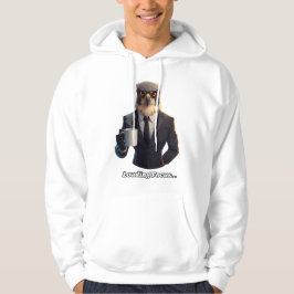 Sudadera Hombre de negocios halcón cargando café enfocado