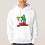 Sudadera Hombre de nieve blanco con Menorah Merry Chrismukk<br><div class="desc">Un muñeco de nieve divertido sosteniendo una menorá con un árbol de Navidad - deseándoles una Feliz Chrismukkah en una capucha blanca.</div>