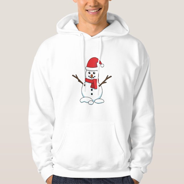 Sudadera Hombre de nieve con Red Bonnet y Scarf (Anverso)