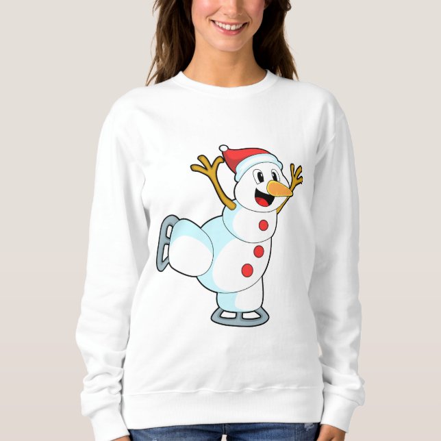 Sudadera Hombre de nieve en patinaje sobre hielo con patine (Anverso)