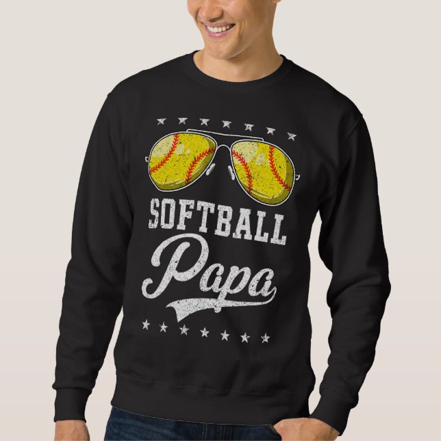 Sudadera Hombre De Softball Papa Orgulloso Abuelo Del Juego (Anverso)