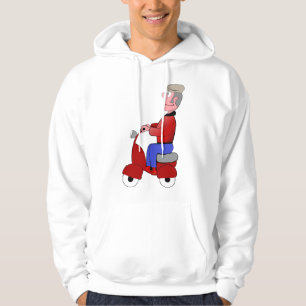 Sudadera Hombre Divertido Mayor en Moto Roja