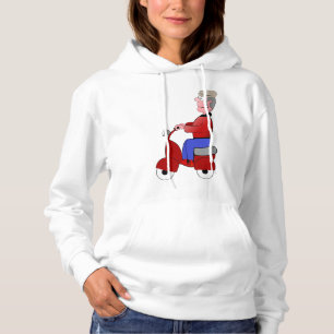 Sudadera Hombre Divertido Mayor en Moto Roja