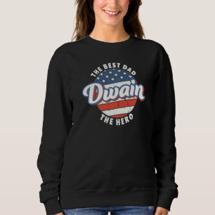 Sudadera Hombre Dwain Mejor Papá Héroe Bandera de EE. UU. P