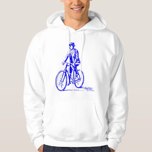 Sudadera Hombre en bicicleta - Azul (Anverso)