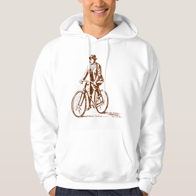 Sudadera Hombre en bicicleta - Marrón de nueces (Anverso)