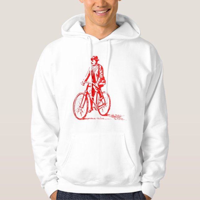 Sudadera Hombre en bicicleta - Rojo (Anverso)