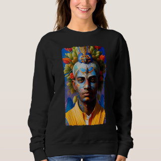 Sudadera Hombre étnico místico de fantasía con rostro pinta