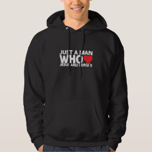 Sudadera Hombre Hombre Jesús Corgi Perro Mascota Amor Cacho