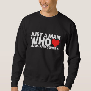 Sudadera Hombre Hombre Jesús Corgi Perro Mascota Amor Cacho