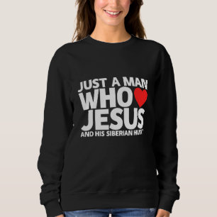 Sudadera Hombre Hombre Jesús Siberiano Husky Perro Mascota 