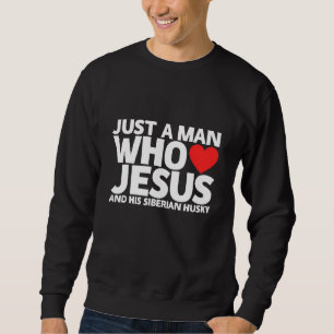 Sudadera Hombre Hombre Jesús Siberiano Husky Perro Mascota