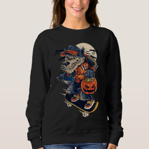 Sudadera Hombre Lobo Con Monopatin