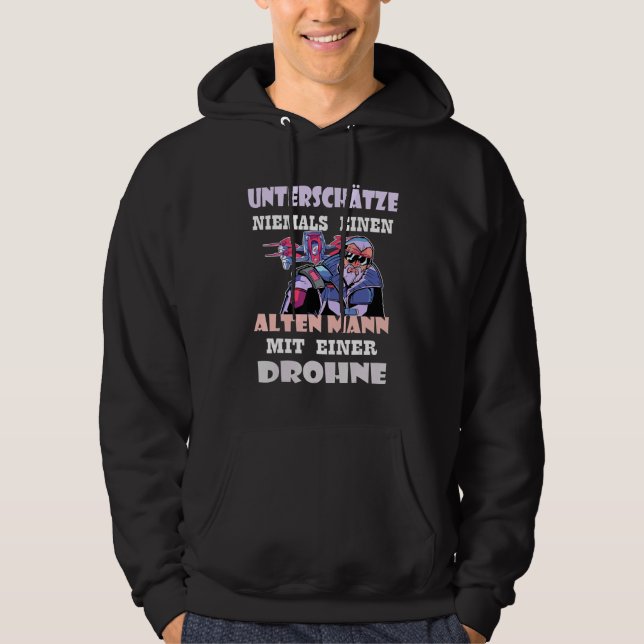 Sudadera Hombre mayor con piloto de drones (Anverso)