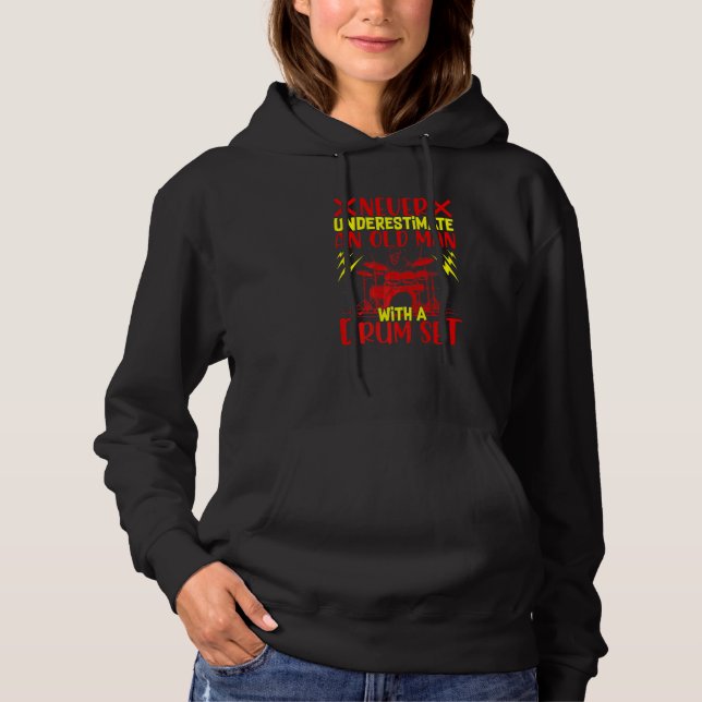 Sudadera Hombre Mayor Con Tambor De Tambor Abuelo Drummi (Anverso)