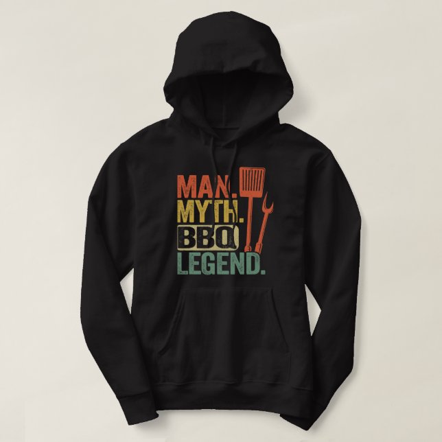 Sudadera Hombre Mente Mito BBQ Leyenda Barbacoa Grilling Da (Diseño del anverso)