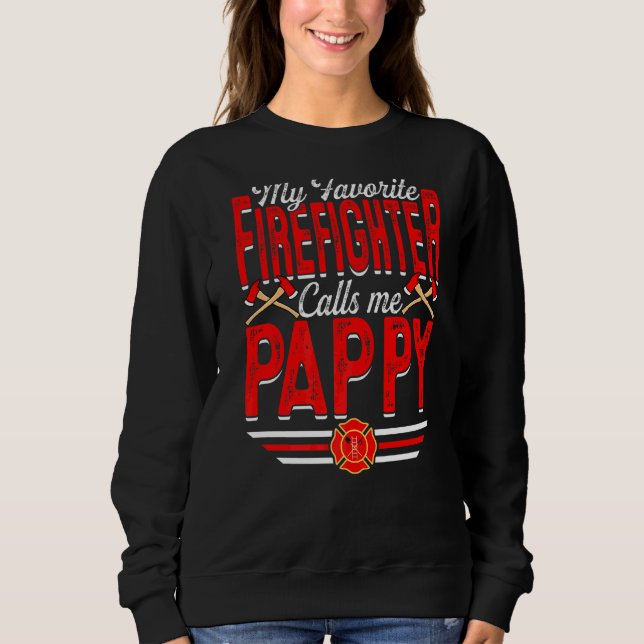 Sudadera Hombre, mi bombero favorito me llama Pappy Firefi (Anverso)