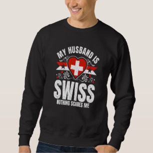 Sudadera Hombre Mi Esposo Es Suiza Orgullo Bandera Herencia