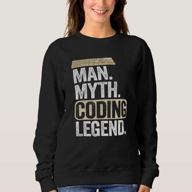 Sudadera Hombre Mitos Coding Leyenda Coder Dad Geek Compute (Anverso)