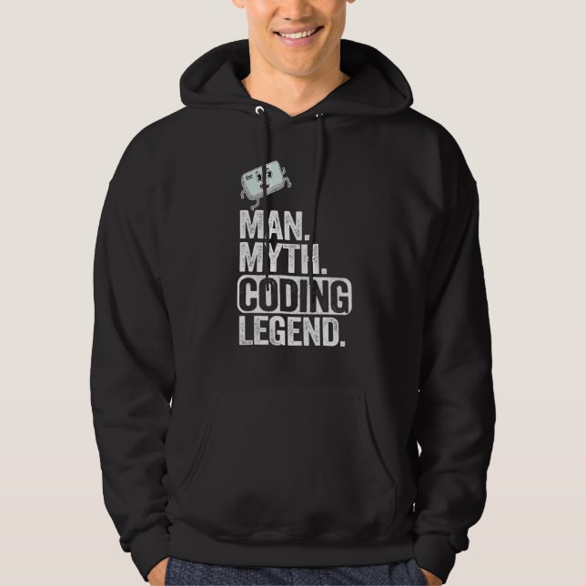 Sudadera Hombre Mitos Coding Leyenda Coder Dad Geek Compute (Anverso)