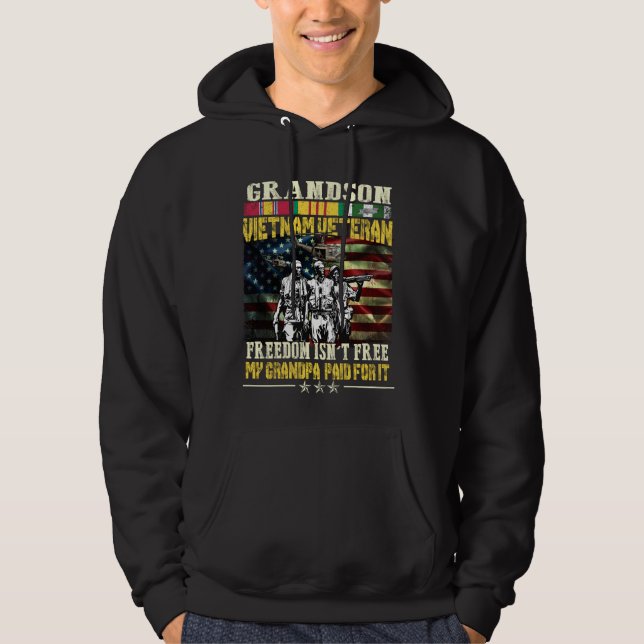 Sudadera Hombre Orgulloso Abuelo De Veteranos De Vietnam -  (Anverso)