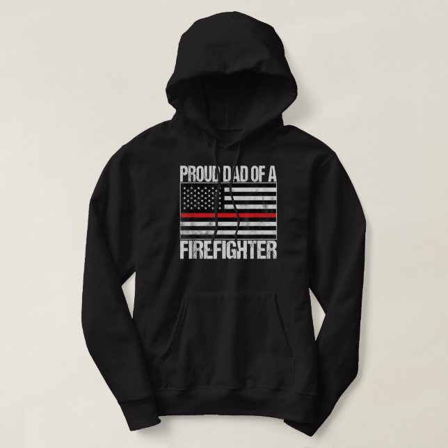 Sudadera Hombre orgulloso padre de un bombero (Diseño del anverso)