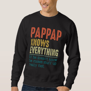 Sudadera Hombre Pappap Vintage Lo Sabe Todo Para el Día del