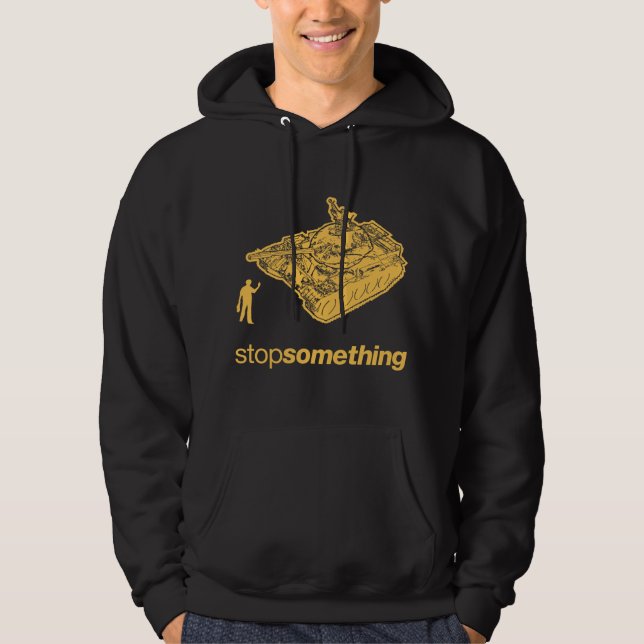 Sudadera Hombre "parada del tanque algo" camiseta (Anverso)