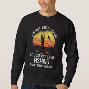 Sudadera Hombre Pescador - Prefiero Estar Pescando - Vintag