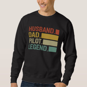 Sudadera Hombre Piloto Papá Esposo Papá Piloto Leyenda Día