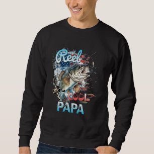 Sudadera Hombre Reel Cool Papa Bandera Americana Divertido
