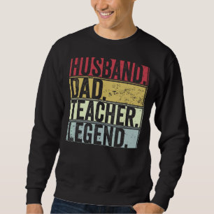 Sudadera Hombre Retro Esposo Papá Leyenda De Maestra Para P