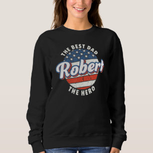 Sudadera Hombre Robert Mejor Papá Héroe Bandera de EE. UU. 