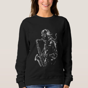 Sudadera Hombre Saxofón Dibujando Música Clásica