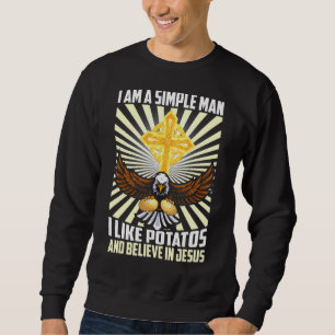 Sudadera Hombre Simple Como Potatos Vegan Cree En Jesu