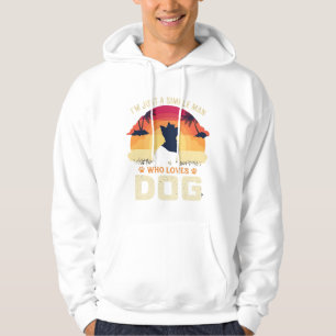 Sudadera Hombre Simple Que Ama Silueta De Perro Atardecer P