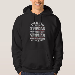 Sudadera Hombre, soy papá Stepdad y una veterana bandera de