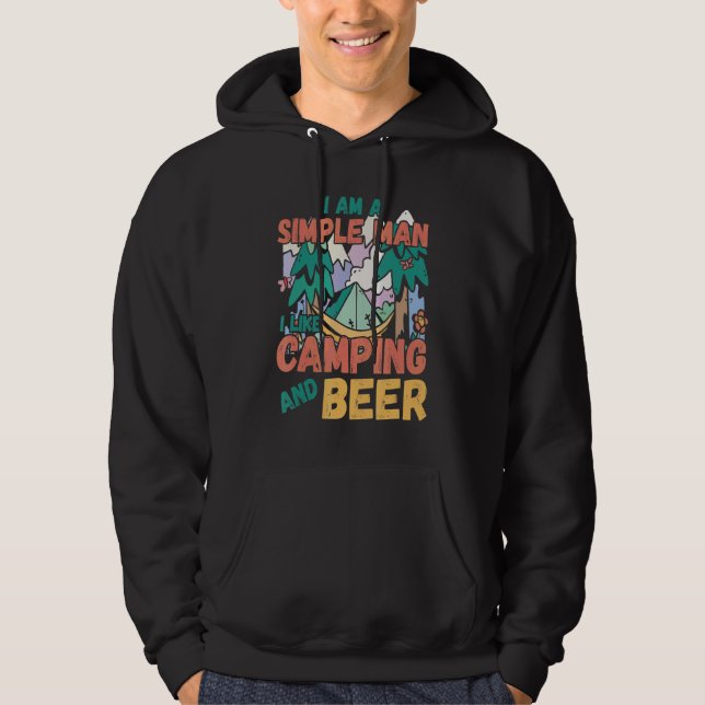Sudadera Hombre, Soy Un Hombre Sencillo Y Me Gusta Camping  (Anverso)