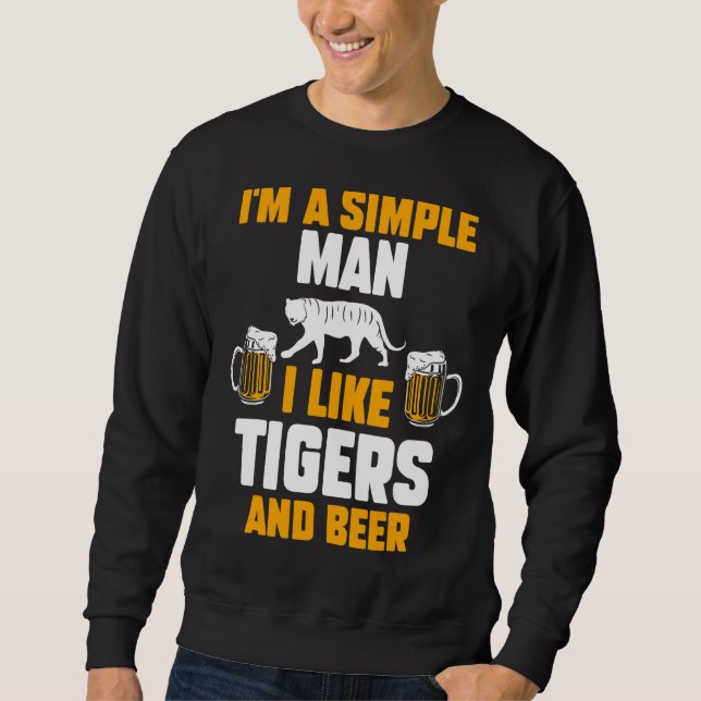 Sudadera Hombre, soy un hombre simple, me gustan los tigres (Anverso)