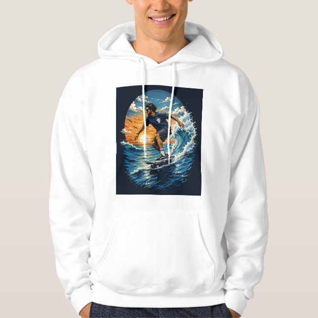 Sudadera Hombre surfeando en las olas  (Anverso)