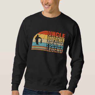 Sudadera Hombre Tío Padrino Y Leyenda Pesquera, Pescador