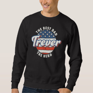 Sudadera Hombre Trever Mejor Papá Héroe Bandera de EE. UU.