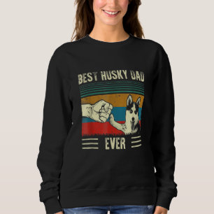 Sudadera Hombre Vintage Mejor Papá de Perro Siberian Husky