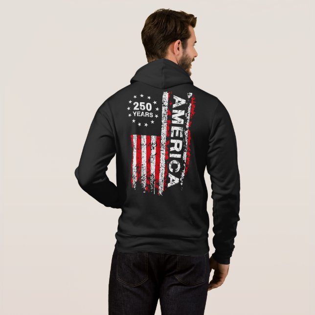 Sudadera Hombres 250 años América  (Reverso completo)