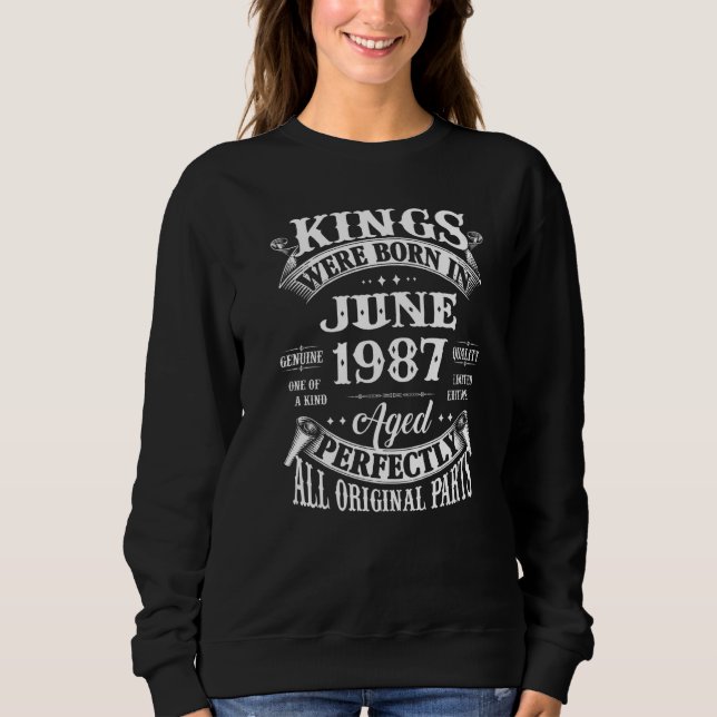 Sudadera Hombres 35º Cumpleaños De Reyes Nacidos En Junio D (Anverso)