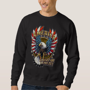 Sudadera Hombres 4 De Julio La Bandera Estadounidense Águil