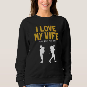 Sudadera Hombres a los que amo a mi esposa haciendo senderi