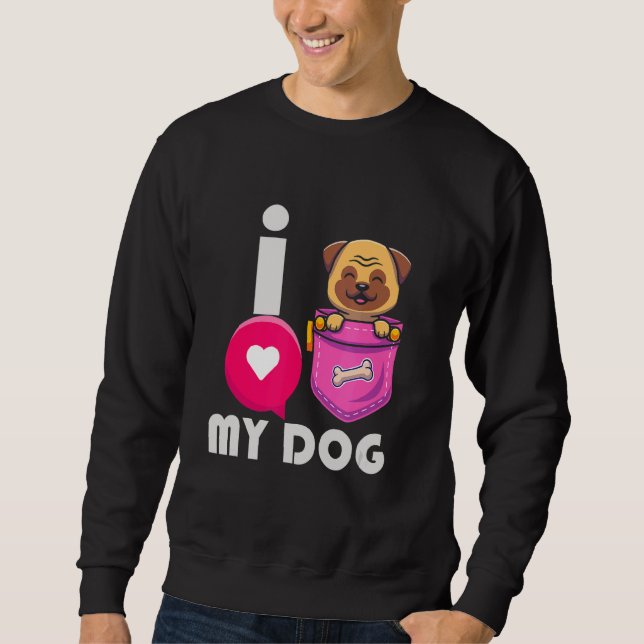 Sudadera Hombres A Los Que Amo Mi Perro Pug Dad Pugfather M (Anverso)